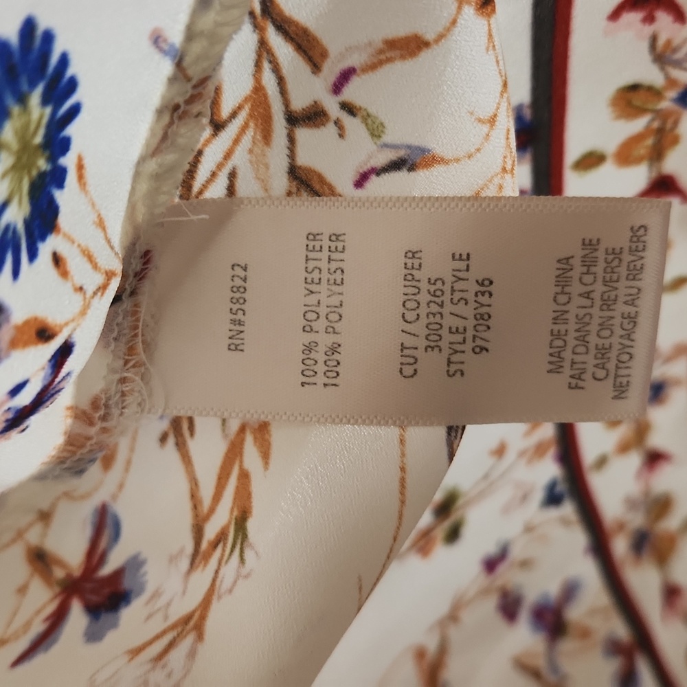 Max Studio Floral Smocked Blouse Cream - Picture 10 of 10